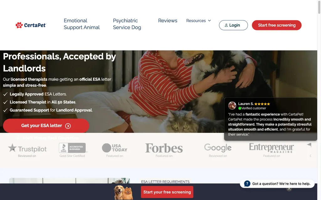 CertaPet homepage