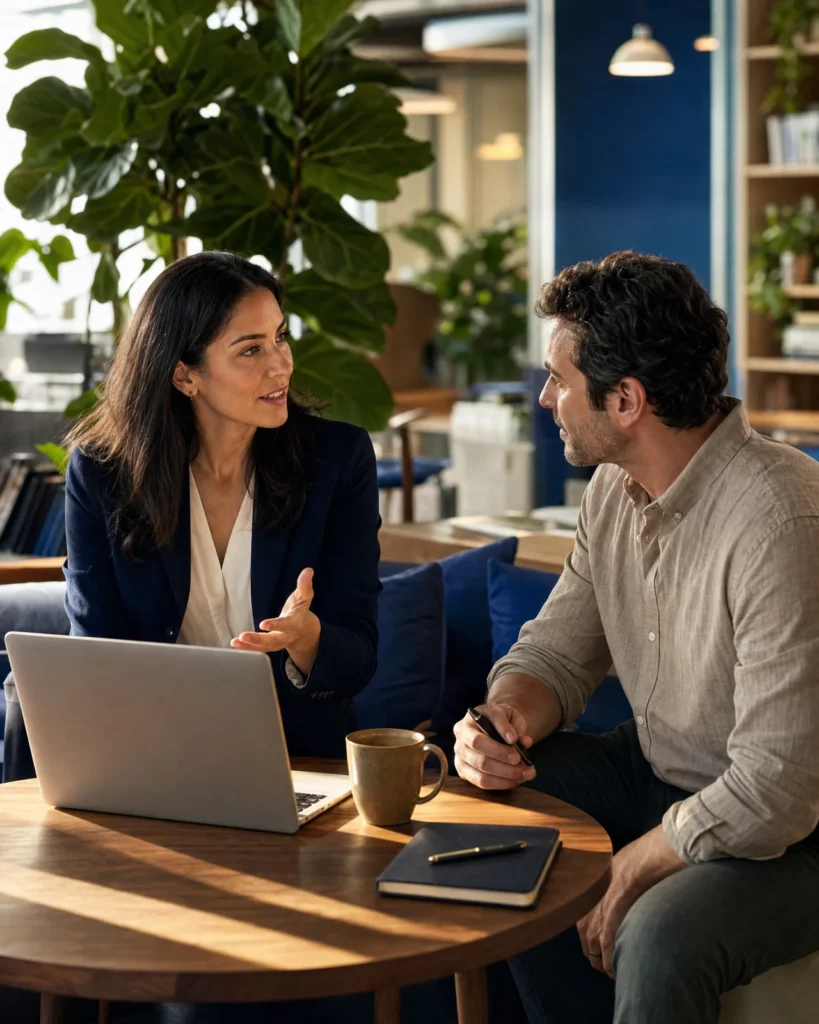 A professional hiring conversation