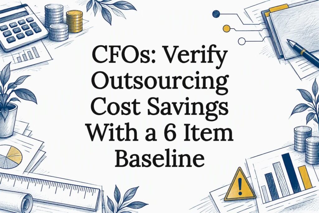 Decorative outsourcing savings title card