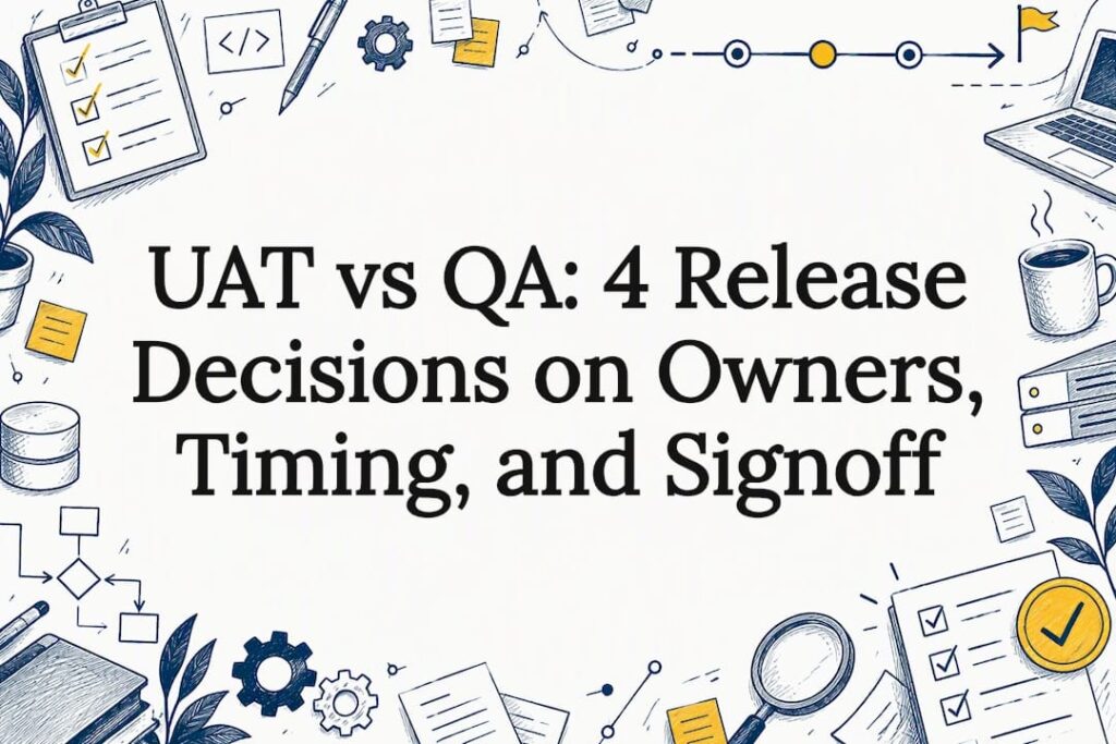 Hand-drawn QA and UAT release title card