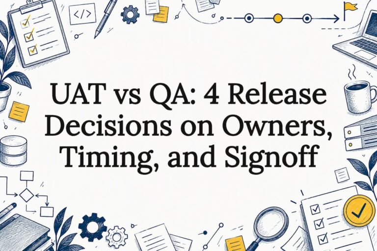 Hand-drawn QA and UAT release title card
