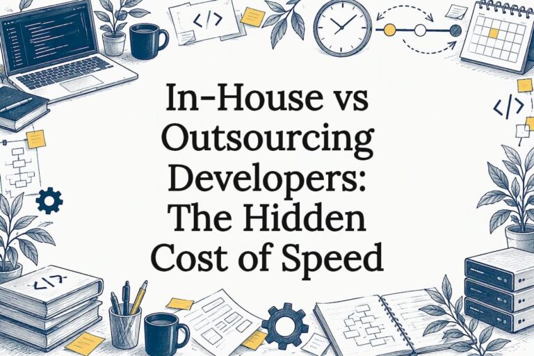 Hand-drawn title card for developer sourcing