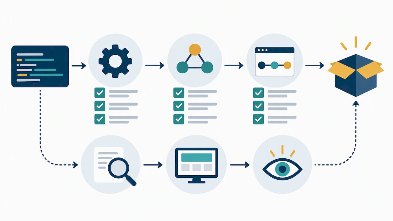 Automated test layers alongside human quality review